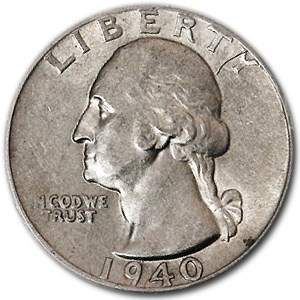 1940-S Washington Quarter AU