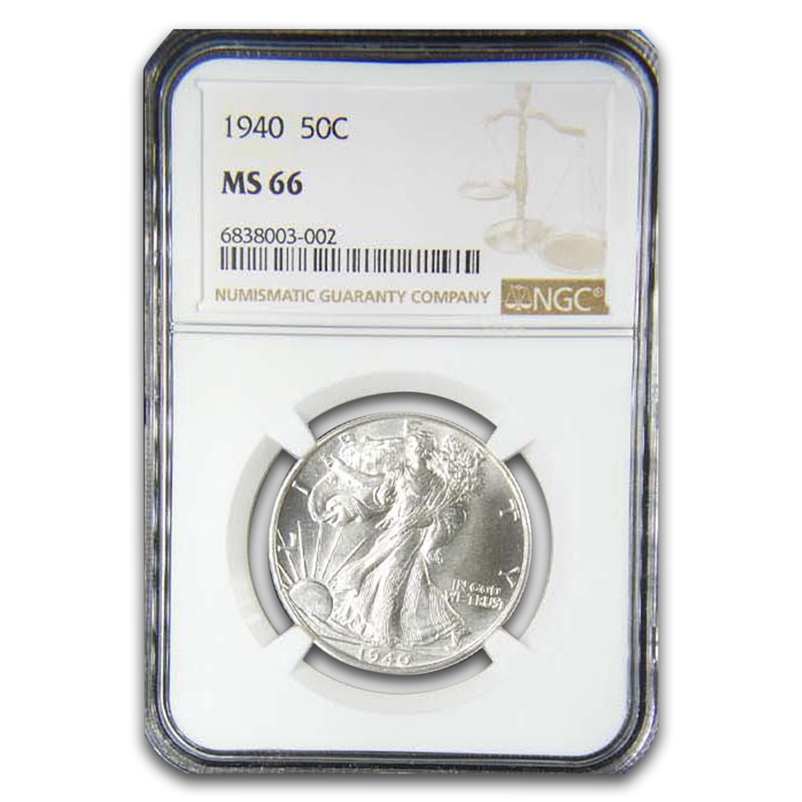 1940 Walking Liberty Half Dollar MS-66 NGC