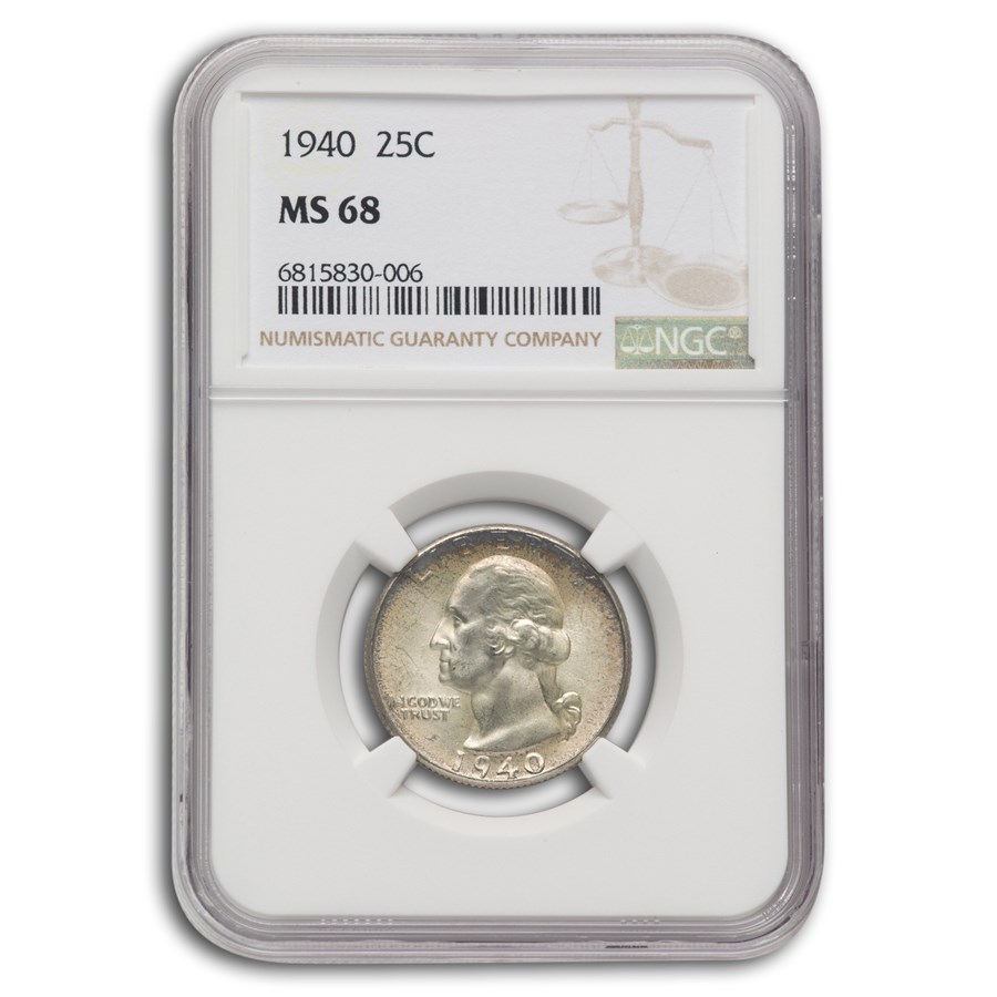 1940 Washington Quarter MS-68 NGC