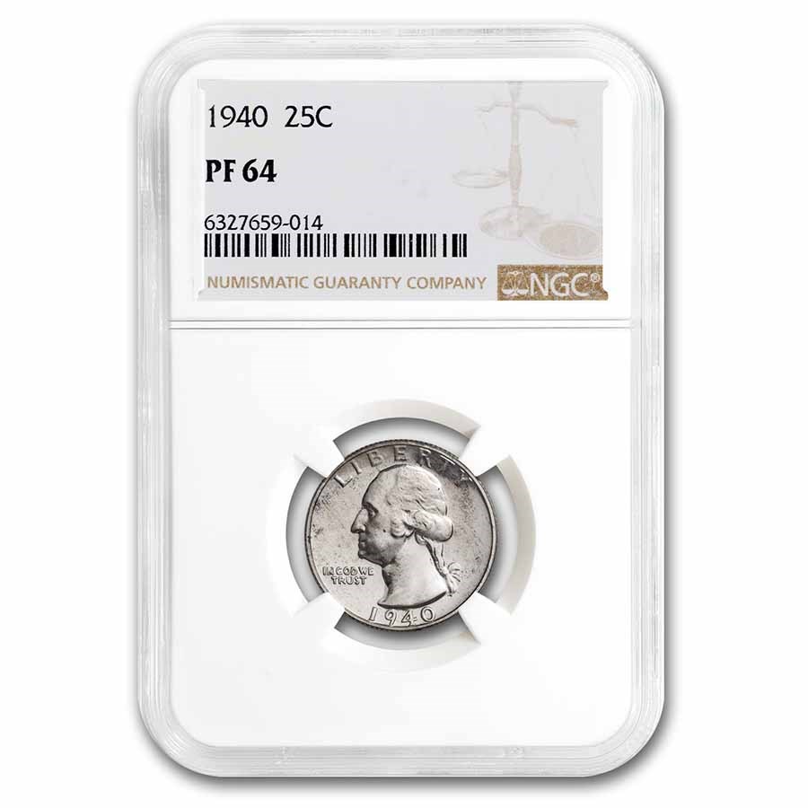 1940 Washington Quarter PF-64 NGC