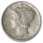 1941-D Mercury Dime AU