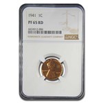 1941 Lincoln Cent PF-65 NGC (Red)