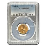 1941-S Lincoln Cent MS-65 PCGS (Red)