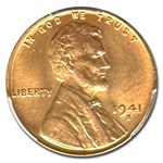 1941-S Lincoln Cent MS-66 PCGS (Red)