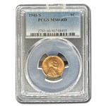 1941-S Lincoln Cent MS-66 PCGS (Red)