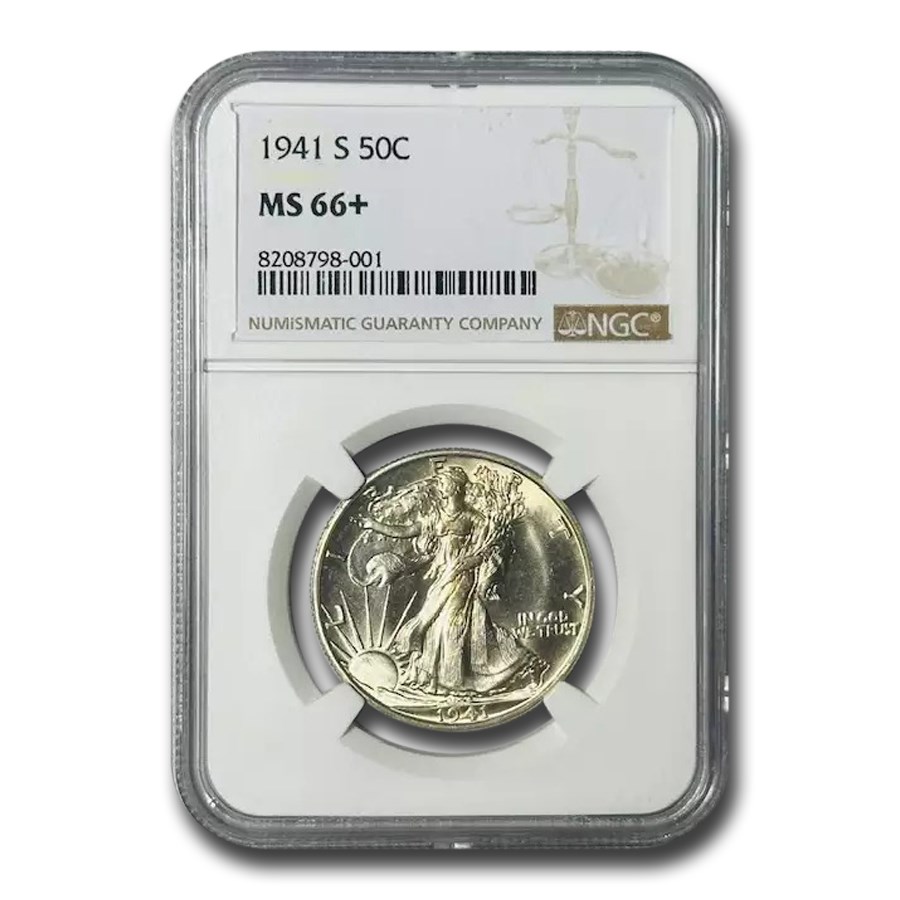 1941-S Walking Liberty Half Dollar MS-66+ NGC