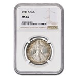 1941-S Walking Liberty Half Dollar MS-67 NGC