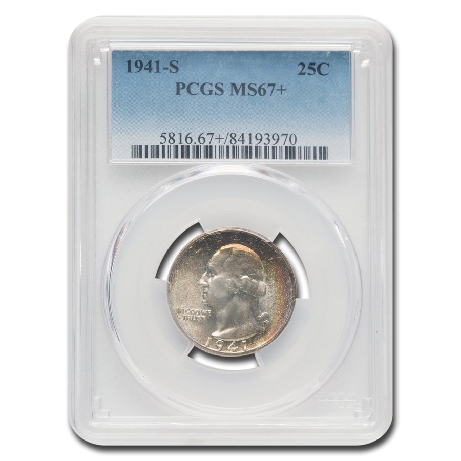 1941-S Washington Quarter MS-67+ PCGS