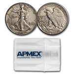 1941 Walking Liberty Half Dollar 20-Coin Roll AU