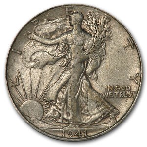 1941 Walking Liberty Half Dollar XF