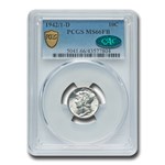 1942/1-D Mercury Dime MS-66 PCGS CAC (FB)