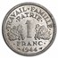 1942-1944 Vichy France Aluminum-Magnesium 1 Franc Avg Cir