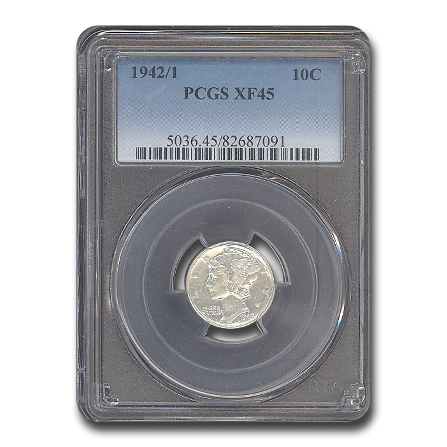 Buy 1942 41 Mercury Dime Xf-45 Pcgs 