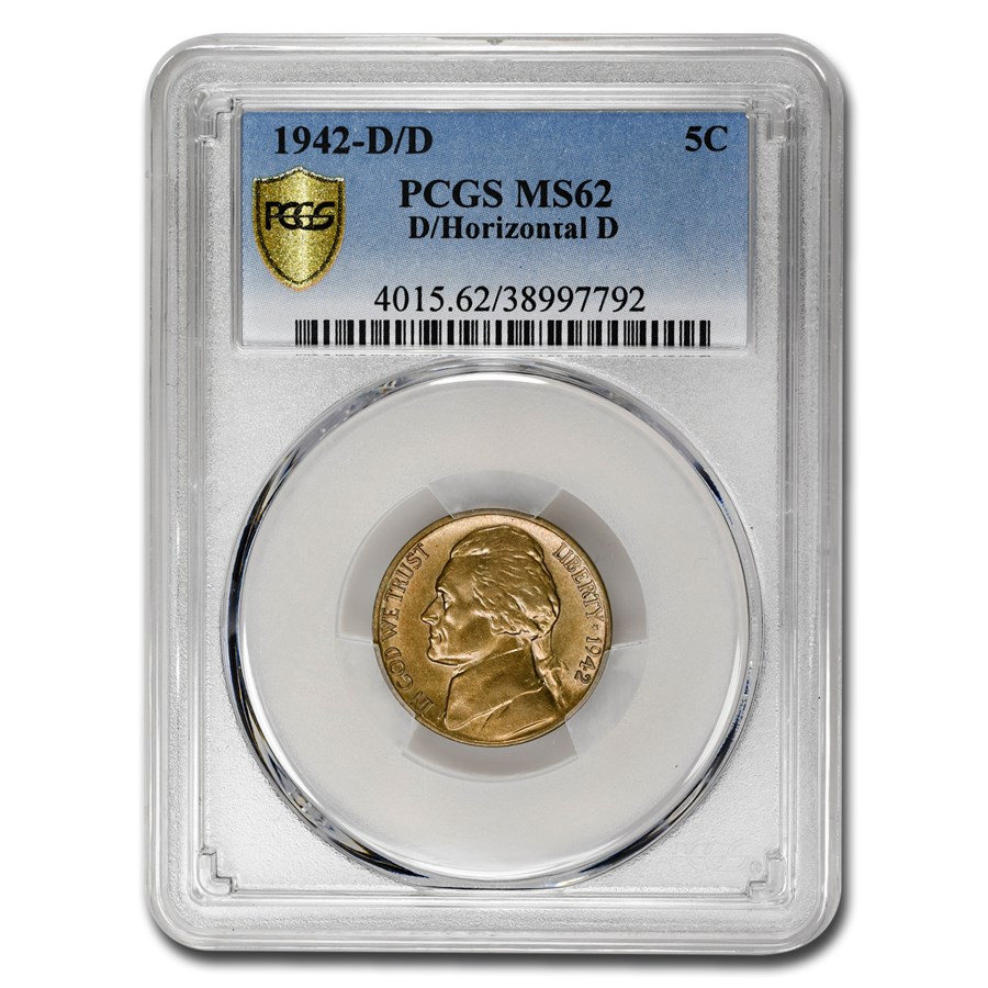 Buy 1942-D/D Jefferson Nickel MS-62 PCGS (D/Horizontal D) | APMEX