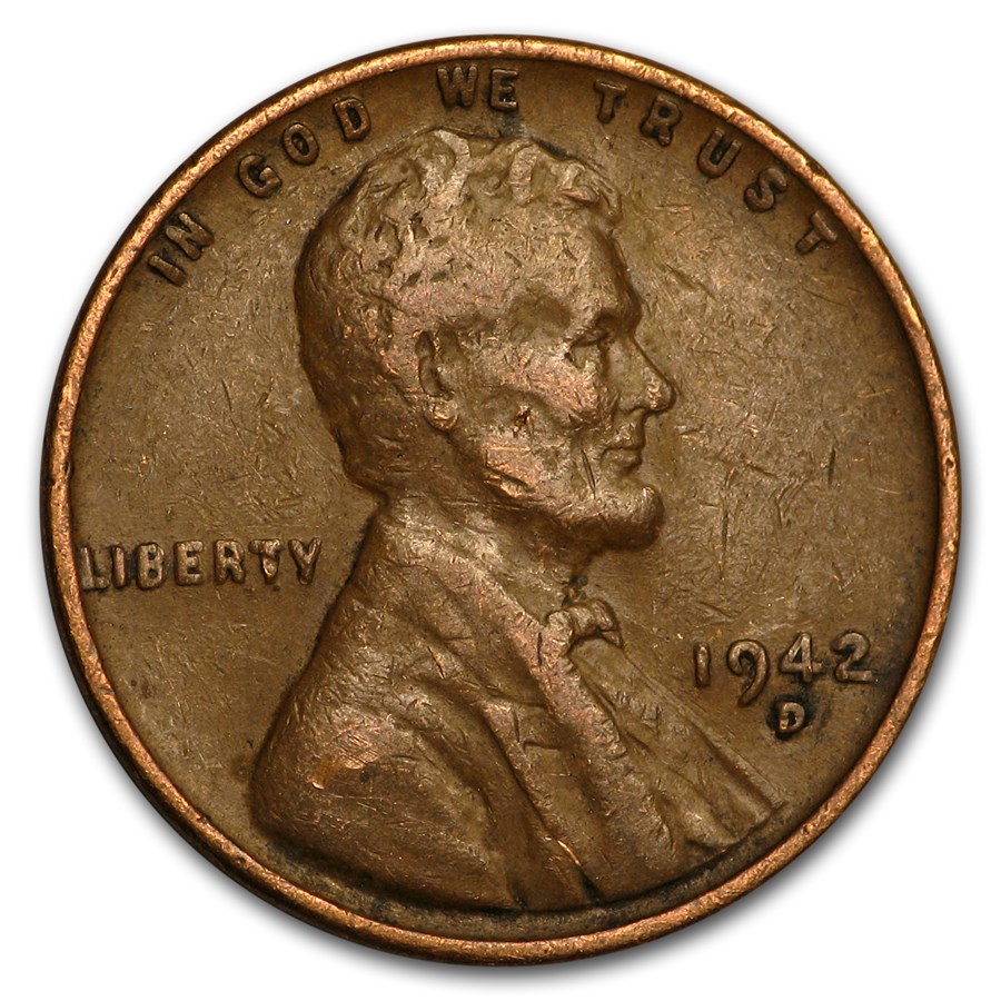 1942-D Lincoln Cent Fine+