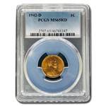 1942-D Lincoln Cent MS-65 PCGS (Red)