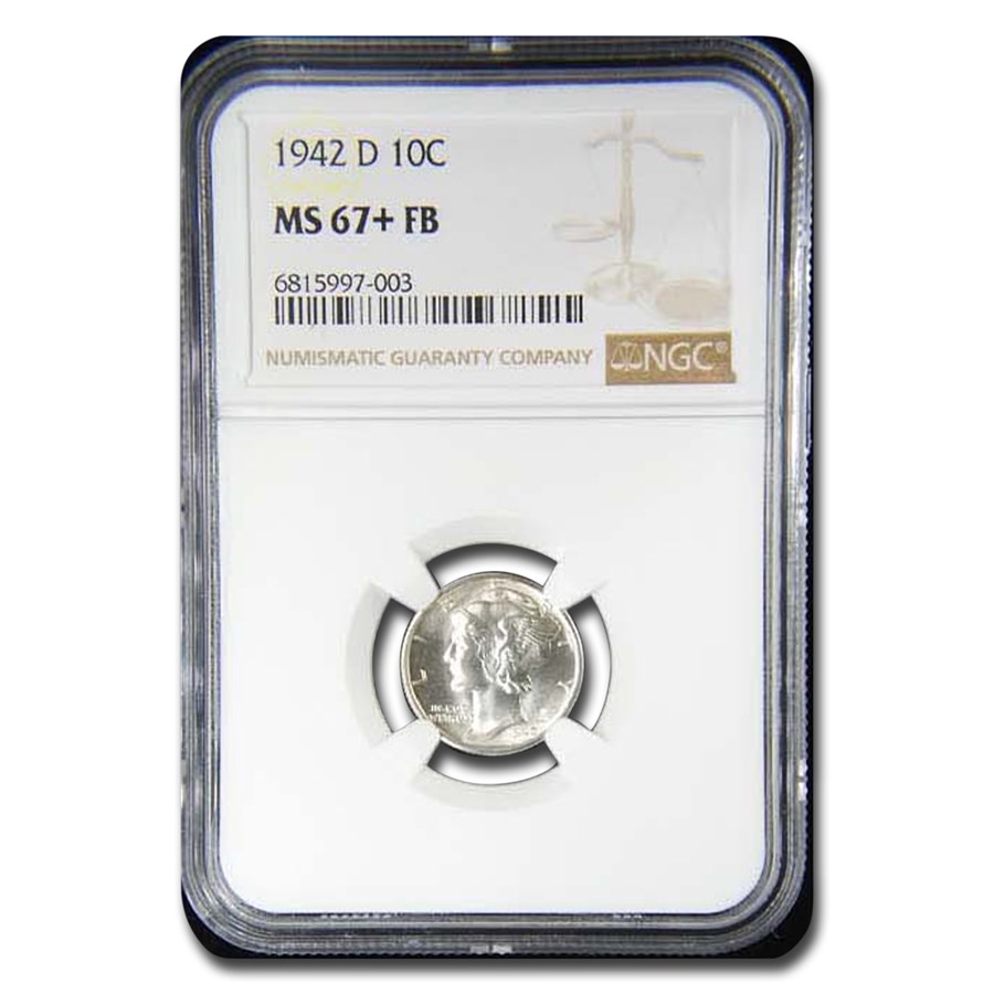 1942-D Mercury Dime MS-67+ NGC (FB)