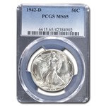 1942-D Walking Liberty Half Dollar MS-65 PCGS