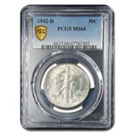 1942-D Walking Liberty Half Dollar MS-66 PCGS