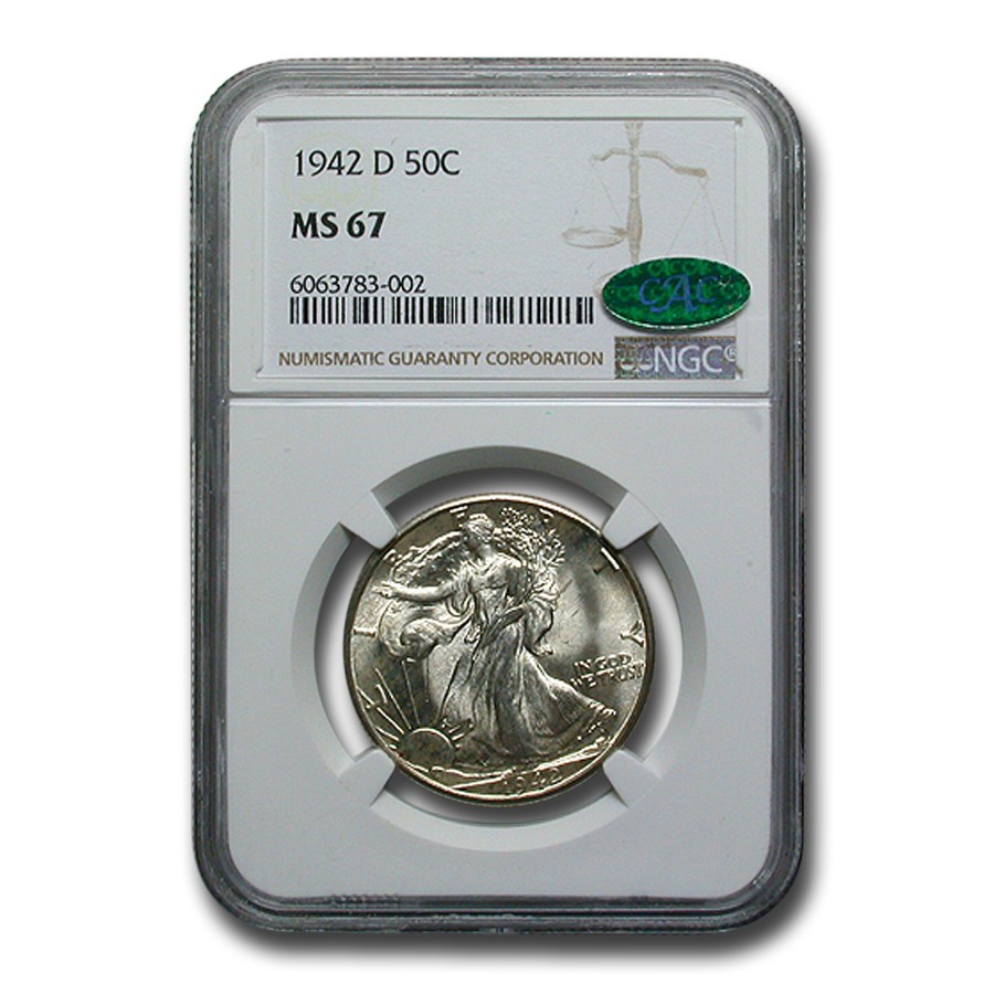 1942-D Walking Liberty Half Dollar MS-67 NGC CAC