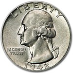 1942-D Washington Quarter AU