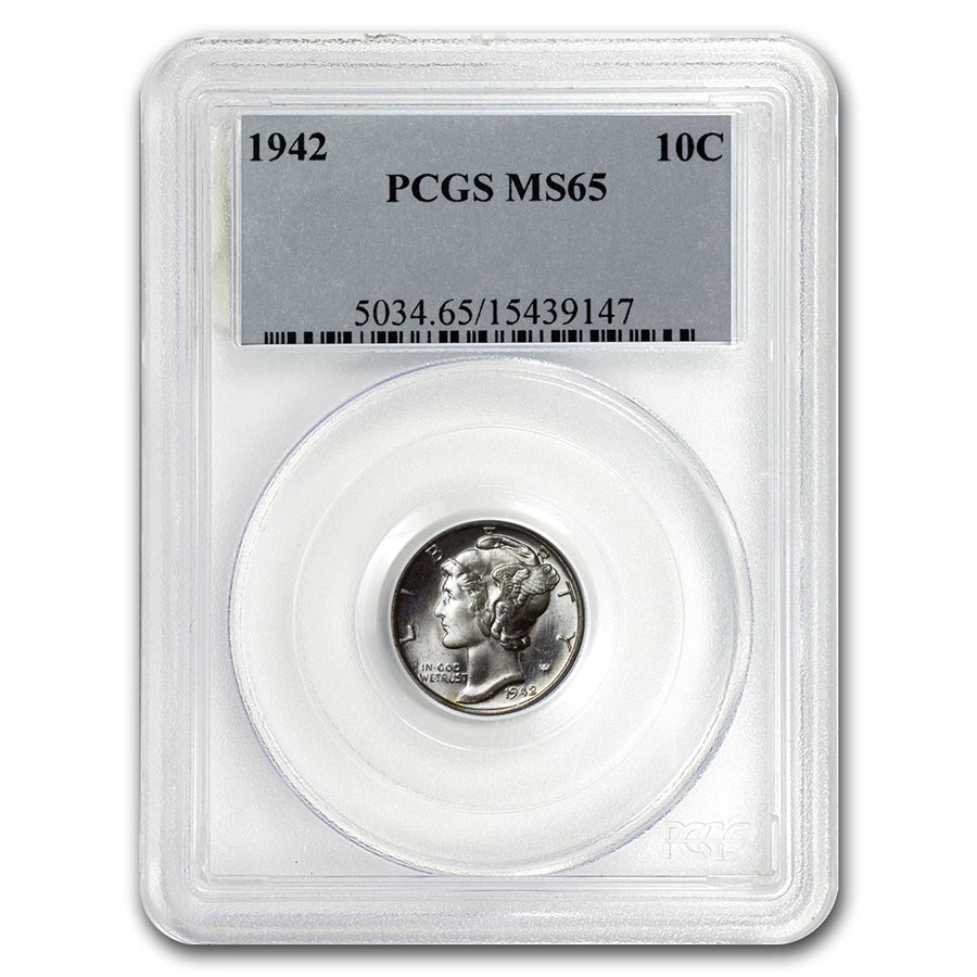 1942 Mercury Dime MS-65 PCGS