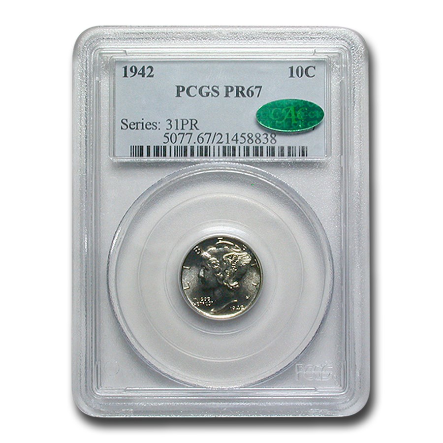 1942 Mercury Dime PR-67 PCGS CAC