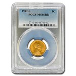 1942-S Lincoln Cent MS-66 PCGS (Red)