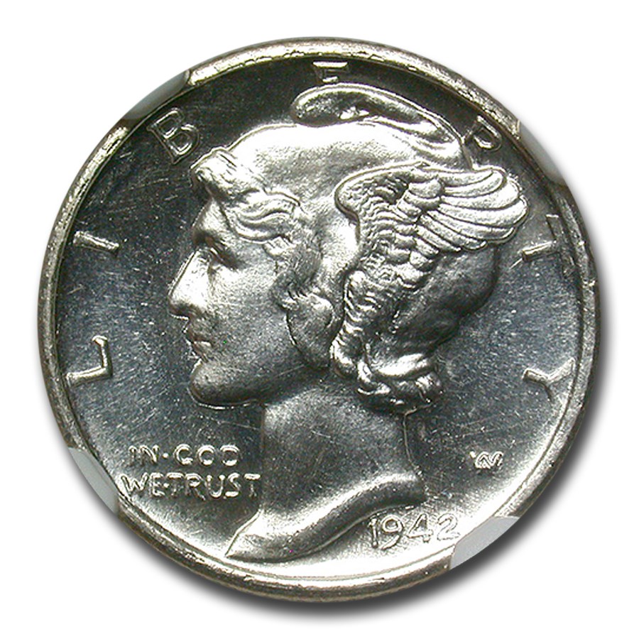 1942-S Mercury Dime MS-64 NGC (PL)