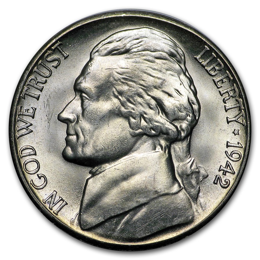 1942-S Silver Wartime Jefferson Nickel BU