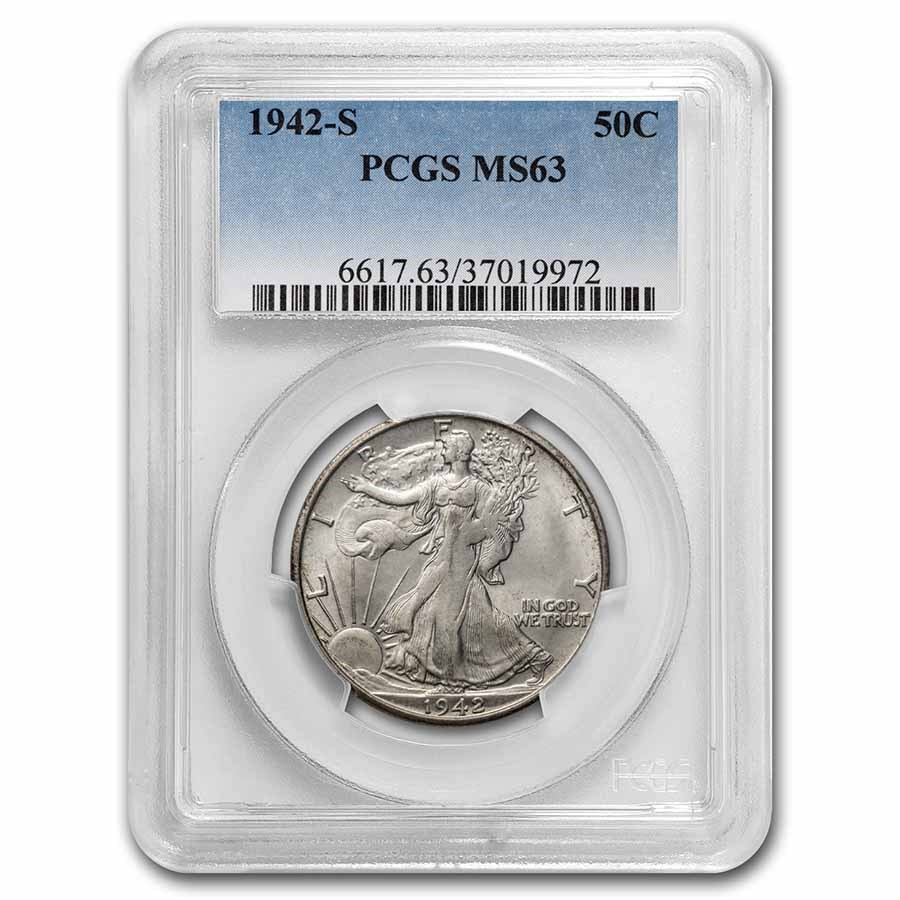 1942-S Walking Liberty Half Dollar MS-63 PCGS