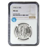 1942-S Walking Liberty Half Dollar MS-66 NGC