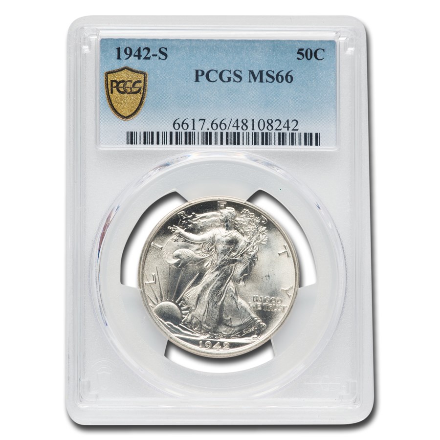 1942-S Walking Liberty Half Dollar MS-66 PCGS