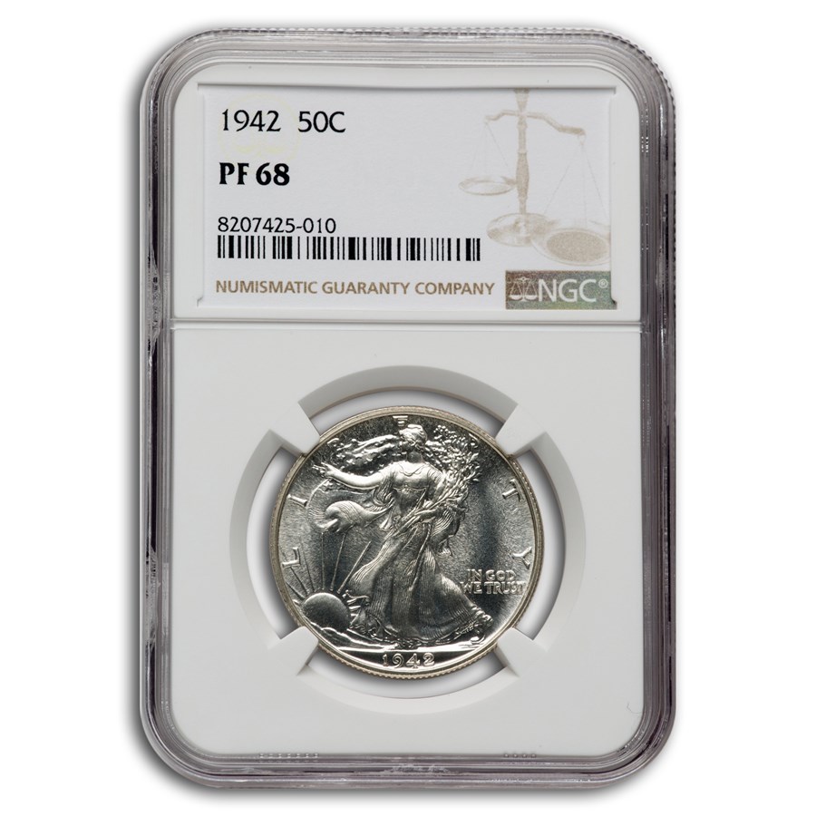 1942 Walking Liberty Half Dollar PF-68 NGC