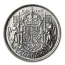 1943 Canada Silver 50 Cents George VI BU