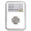 1943-D Jefferson Nickel MS-66 NGC (FS)