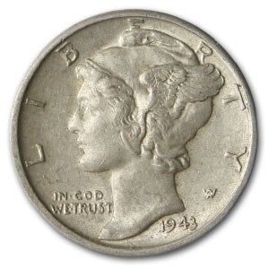 1943-D Mercury Dime AU