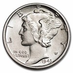 1943-D Mercury Dime BU (Full Split Bands)