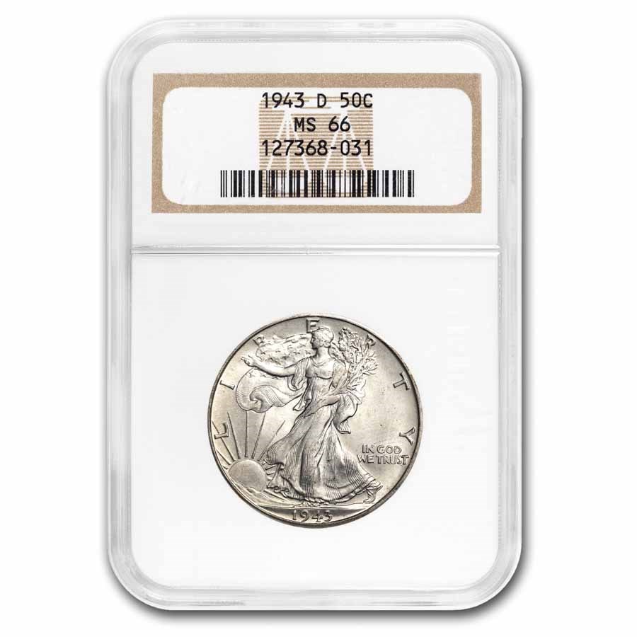 1943-D Walking Liberty Half Dollar MS-66 NGC