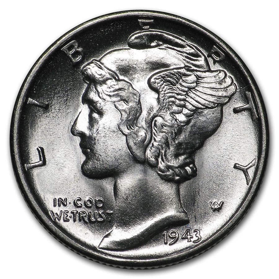 1943 Mercury Dime BU