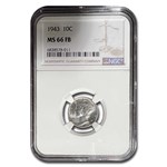 1943 Mercury Dime MS-66 NGC (FB)