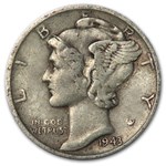 1943 Mercury Dime XF