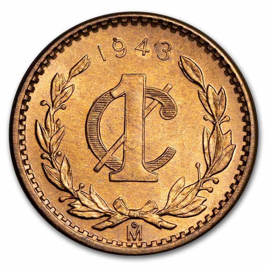 1943 Mexico Bronze 1 Centavo BU