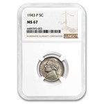 1943-P Silver Jefferson Nickel MS-67 NGC