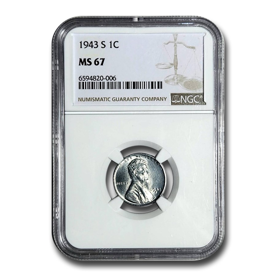 1943-S Lincoln Cent MS-67 NGC