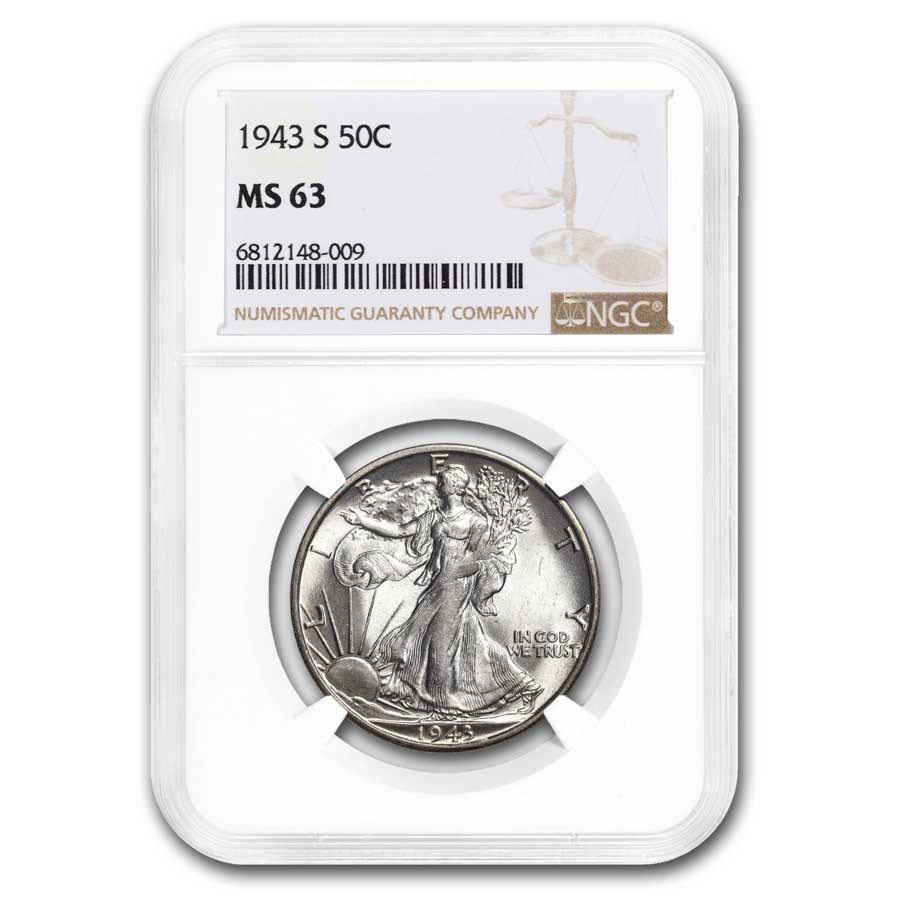 1943-S Walking Liberty Half Dollar MS-63 NGC