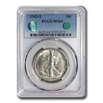 1943-S Walking Liberty Half Dollar MS-64 PCGS