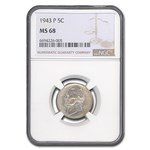 1943 Silver Jefferson Nickel MS-68 NGC