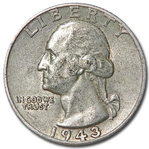 1943 Washington Quarter Good/XF