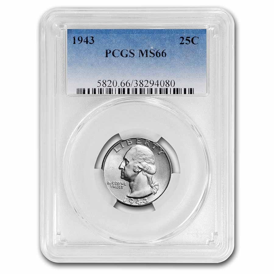 1943 Washington Quarter MS-66 PCGS